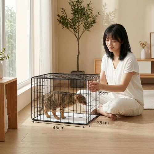 JWQFBC 犬 ケージ ペットサークル 折りたたみ 室内用 小型犬 中型犬向け, 黒, ブラック, 30x30x20【4-6斤愛寵】の詳細・まとめ 画像