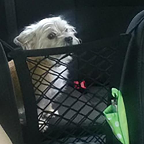 DOITOOL 犬用車用仕切りバリア 黒色オックスフォード生地製 フック付き簡単取り付け ペットの守り車内の注意散漫防止 自動車後部座席用メッシュオーガナイザーの特徴・詳細 画像