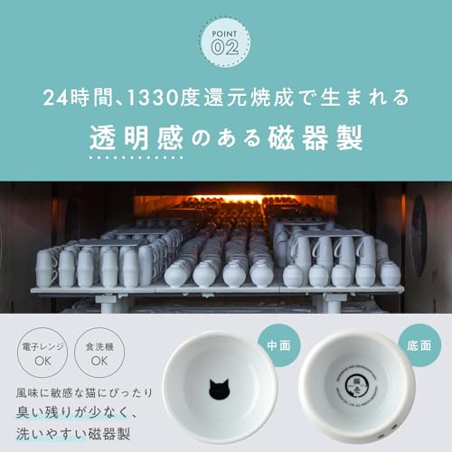 猫壱 ハッピーダイニング 猫用 脚付フードボウル プチ 猫柄 旧おやつ皿 電子レンジ 食器洗浄機対応の特徴・詳細 画像