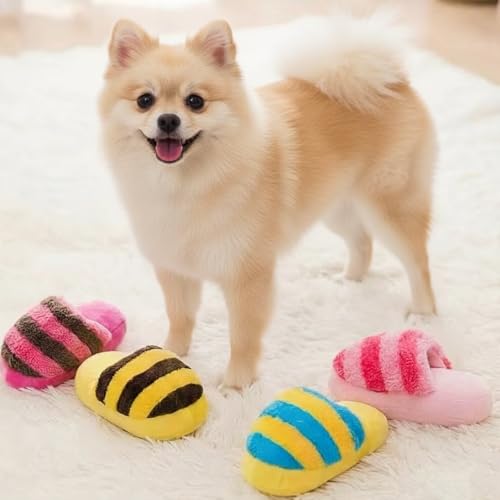 犬 おもちゃ 【5個セット】 ノーズワーク 嗅覚訓練 知育玩具 音が出る 鳴る 遊び 訓練 室内 運動不足 ストレス解消 スリッパ型 ポリエステル素材 小型犬 中型犬 子犬用の詳細・まとめ 画像