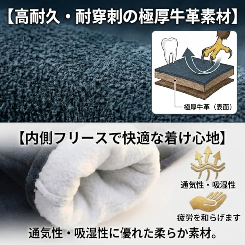 kxptso猛禽類手袋 犬手袋 猫用噛み防止グローブ 長さ60センチの引っ掻き防止保護犬手袋 爬虫類 蛇 鳥 家畜 犬のグルーミング用 動物取り扱い グルーミング 捕獲 保護具 ロングスリーブの特徴・詳細 画像