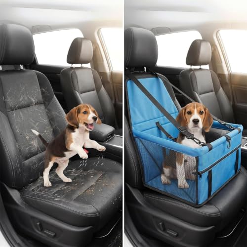 ペットカーベッド - 防水折りたたみキャリア 犬用トラベルシート小型ペットカーベッド 収納ポケットの特徴・詳細 画像