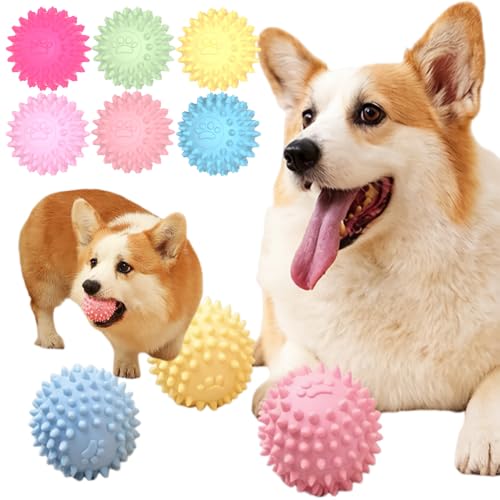犬用ボール 壊れにくい 噛むおもちゃ 小型犬 ボール おもちゃ 静音 TPR素材 丈夫 弾力性 ペットおもちゃ 運動不足解消 ストレス発散 インタラクティブ遊び対応 室内遊び プレゼント (3点セット－B) 1