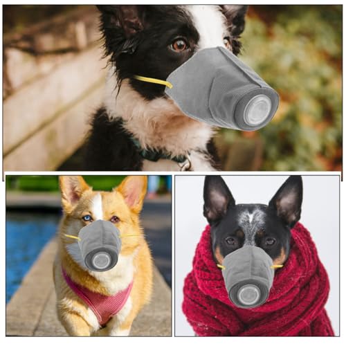 Kisangel 犬用口輪 調節可能 通気性の不織布製マズル 噛みつき防止と吠え防止機能付き 寒冷時の散歩や訓練に最適な犬用保護口覆の特徴・詳細 画像