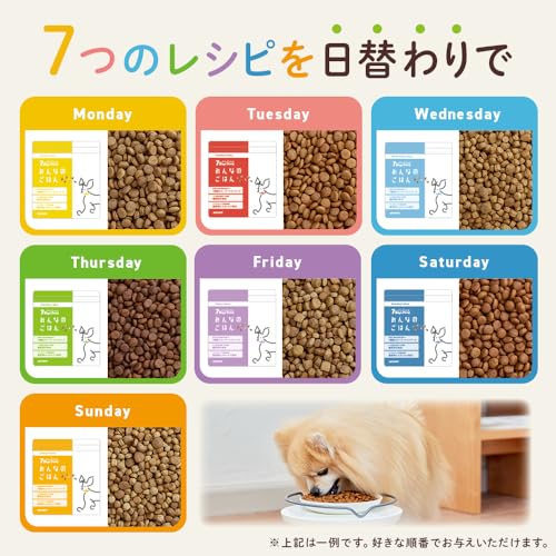 【アニコム】7DaysFood みんなのごはん｜ドッグフード｜1袋（1袋＝100g×7袋）｜合計7袋 700g｜7種ローテーション｜獣医師監修｜飽きやすい犬に​の特徴・詳細 画像