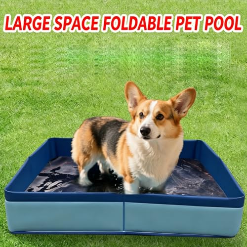犬用スプラッシュプール 入浴とすすぎ用、小型ペット用の折りたたみ式PVCペット洗面器、ポータブル収納デザイン、53 X 53 X 10 Cmサイズの犬用プールポータブルペット浴槽小型スプラッシュPVCバスセットアップ折りたたみの詳細・まとめ 画像