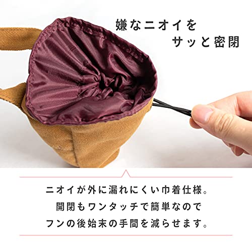 Raficarou 犬用マナーポーチ 散歩用ウンチバッグ エチケットポーチ トリーツポーチ ウエストバッグ 抗菌 ブラウンの特徴・詳細 画像