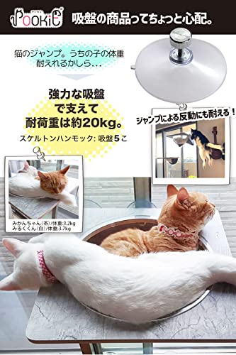 POOKIE 猫 窓 ハンモック スケルトン 窓ベッド 猫ベッド 宇宙船 キャットタワー 吸盤 取り付けの特徴・詳細 画像