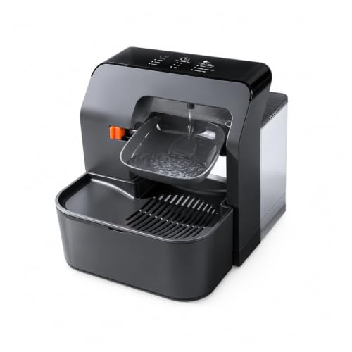 Luulife 傾斜式ペット給水器 3タンク分離 3200ml フィルター不要 Type-C充電 (ブラック,通常版) 1