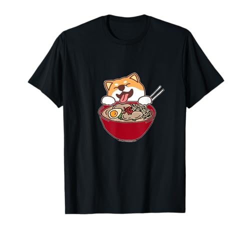 柴犬犬ラーメンフォー麺鉢 Shiba Inu Dog Ramen Pho Noodles Bowl Tシャツ 1