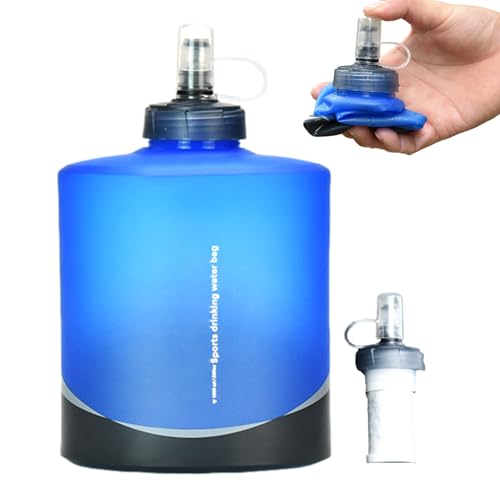 崩壊水のボトル - 折りたたみスポーツボトル、再利用可能な旅行ボトル| TPU飲料袋折りたたみ可能な軽量の屋外補給容器、スペース保存ポータブルアクセサ 1