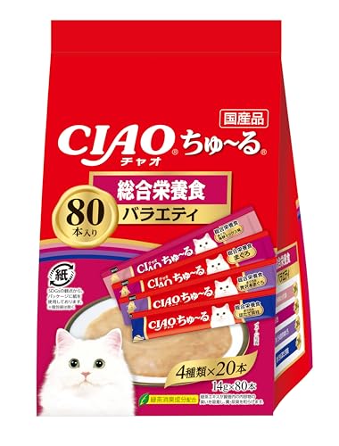 チャオ (CIAO) ちゅ~る 総合栄養食バラエティ 80本 猫用おやつの外観・全体像 画像