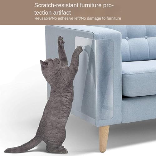 猫の爪とぎ防止家具保護シート - 透明な自己粘着式スクラッチガード。ソファ、椅子、テーブル、革製品、ラグを猫の爪から守る。壁やドアにも使えるペット用傷防止ステッカー用品セットの詳細・まとめ 画像