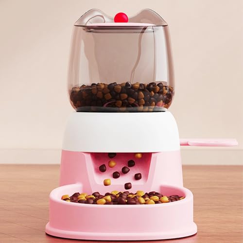 Pet Food Dispenser - Automatic 2L Press Design, Feeding Bowl with Timer for Cats Dogs Indoor Home Cage Workplace Outdoor Backyard Patio Pet Store Convenient Portion Control Feeder for Puppies Kittensの特徴・詳細 画像
