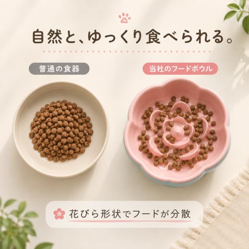 Perky Tail 早食い防止 食器 犬 猫 早食い防止 はやぐい防止皿 小型犬 陶器 脚付フードボウル 高さ 15度の傾斜 吐き戻し軽減 肥満予防 首の負担を軽減 パープル×オレンジの特徴・詳細 画像