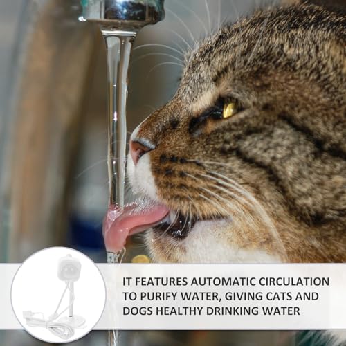 YUYUETIME 小型犬 水飲み器 自動省エネ機能付きABS素材のペット用給水器 センサー感度180° 強誘導感知と自動循環で水を清潔に保つ 吸盤ブラケット式で設置簡単 白色で猫と犬に最適の特徴・詳細 画像