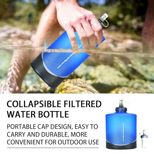 崩壊水のボトル - 折りたたみスポーツボトル、再利用可能な旅行ボトル| TPU飲料袋折りたたみ可能な軽量の屋外補給容器、スペース保存ポータブルアクセサの特徴・詳細 画像