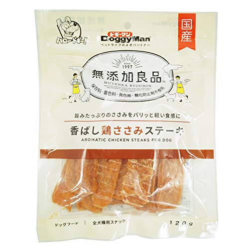ドギーマン 犬用おやつ 無添加良品 香ばし鶏ささみ ステーキ チキン 120グラム (x 1)の外観・全体像 画像
