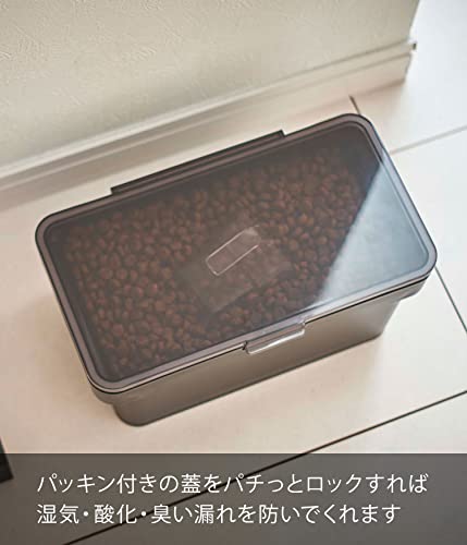 山崎実業(Yamazaki) 密閉 ペットフードストッカー 1.5ｋｇ 計量カップ付 ブラック 約W28×D16.5×H12.2㎝(蓋開口時:約H27㎝) タワー フードストッカー 保存容器 5610の特徴・詳細 画像