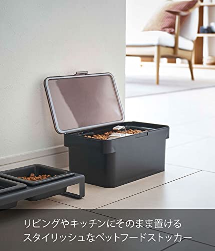 山崎実業(Yamazaki) 密閉 ペットフードストッカー 1.5ｋｇ 計量カップ付 ブラック 約W28×D16.5×H12.2㎝(蓋開口時:約H27㎝) タワー フードストッカー 保存容器 5610の詳細・まとめ 画像