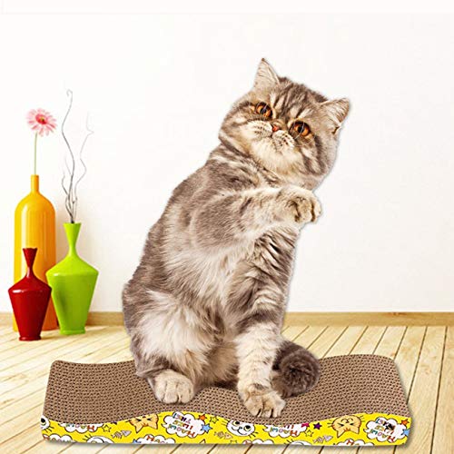 NancyMissY ペット用品ペットのおもちゃ猫のおもちゃ猫のスクラッチャー波猫のおもちゃ段ボール猫のスクラッチャーは、キャットニップペットのおもちゃを送りますの特徴・詳細 画像
