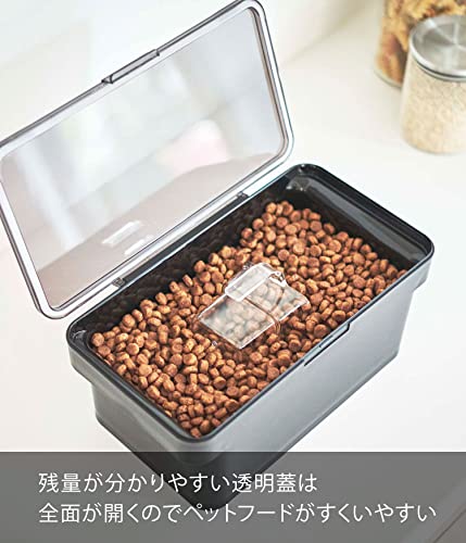 山崎実業(Yamazaki) 密閉 ペットフードストッカー 1.5ｋｇ 計量カップ付 ブラック 約W28×D16.5×H12.2㎝(蓋開口時:約H27㎝) タワー フードストッカー 保存容器 5610の特徴・詳細 画像